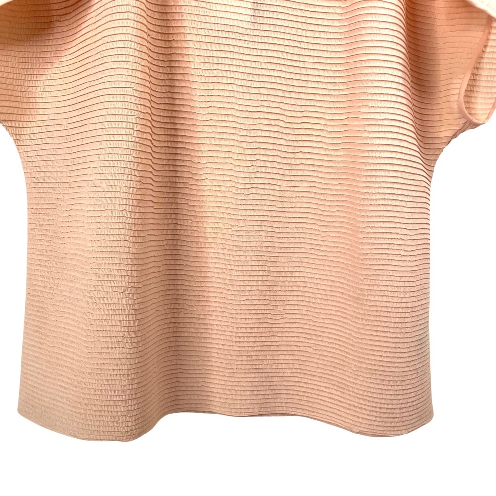 NEW Lafayette 148 Aura Pink Gauze boxy Blouse top Size XL peach pink textured - Picture 5 of 9